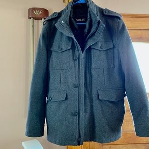 Guess Men's Winter jacket Size Large, Charcoal